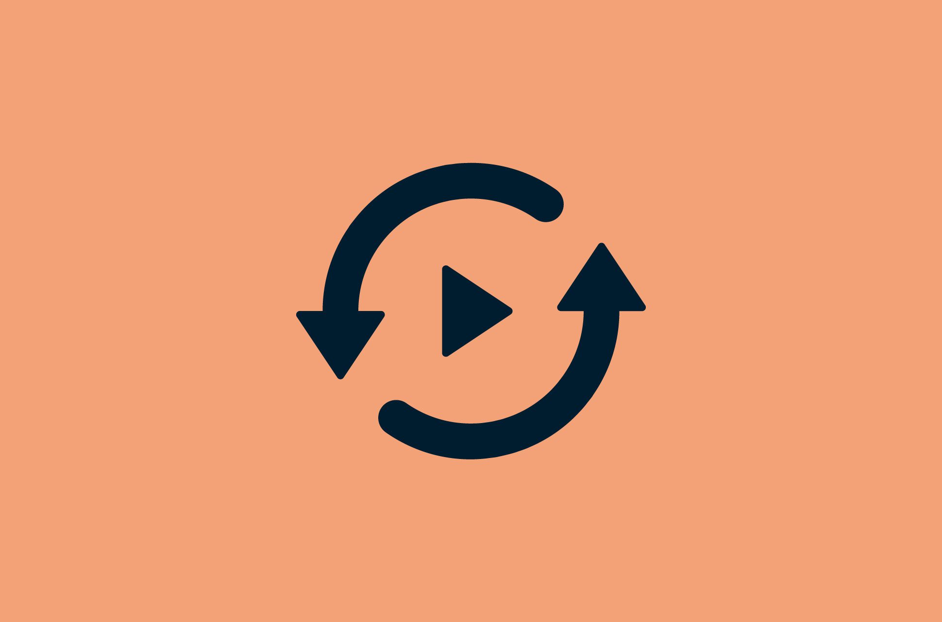 Play button inside renew symbol.