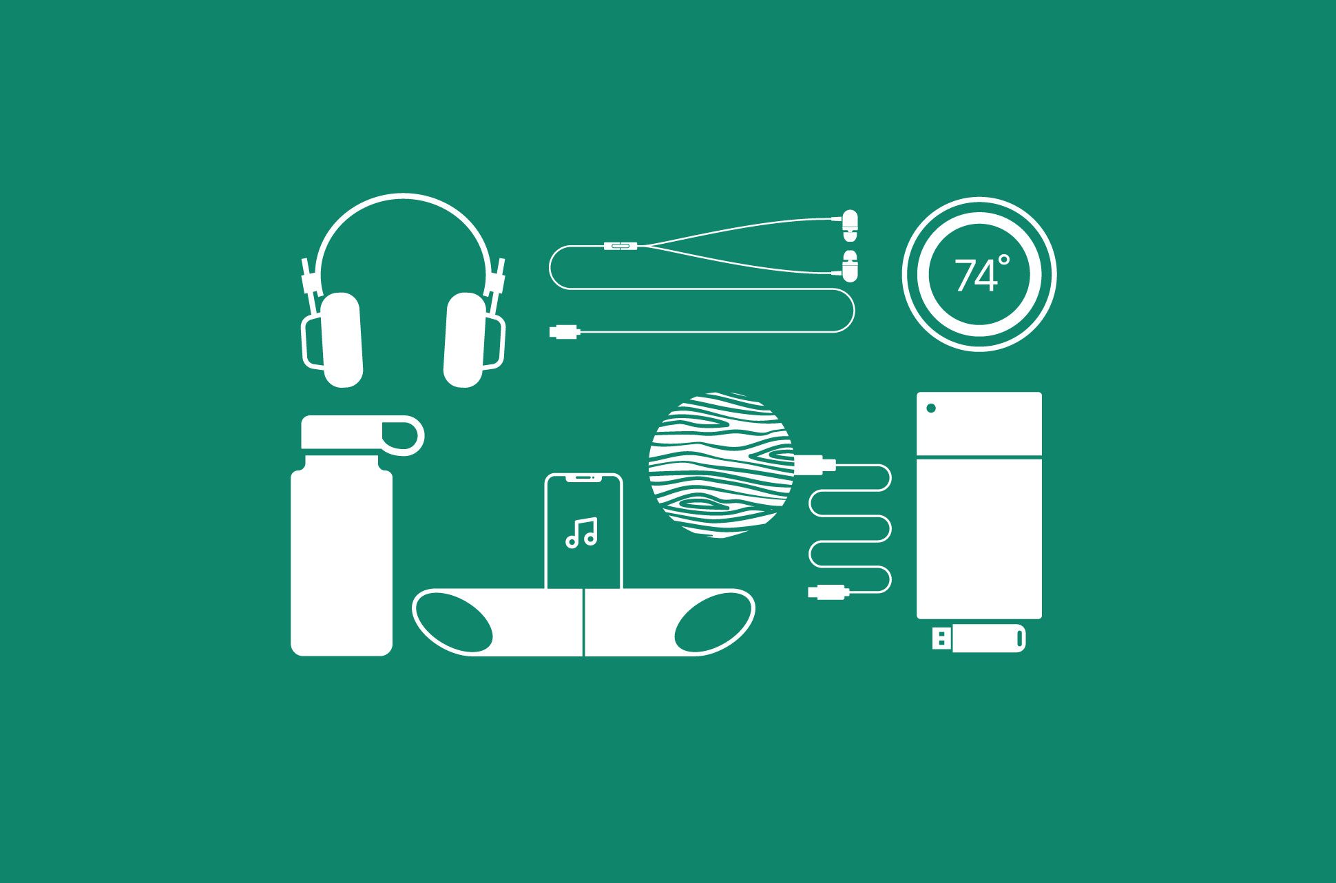 bunch of tech eco-friendly tech gadgets for earth day