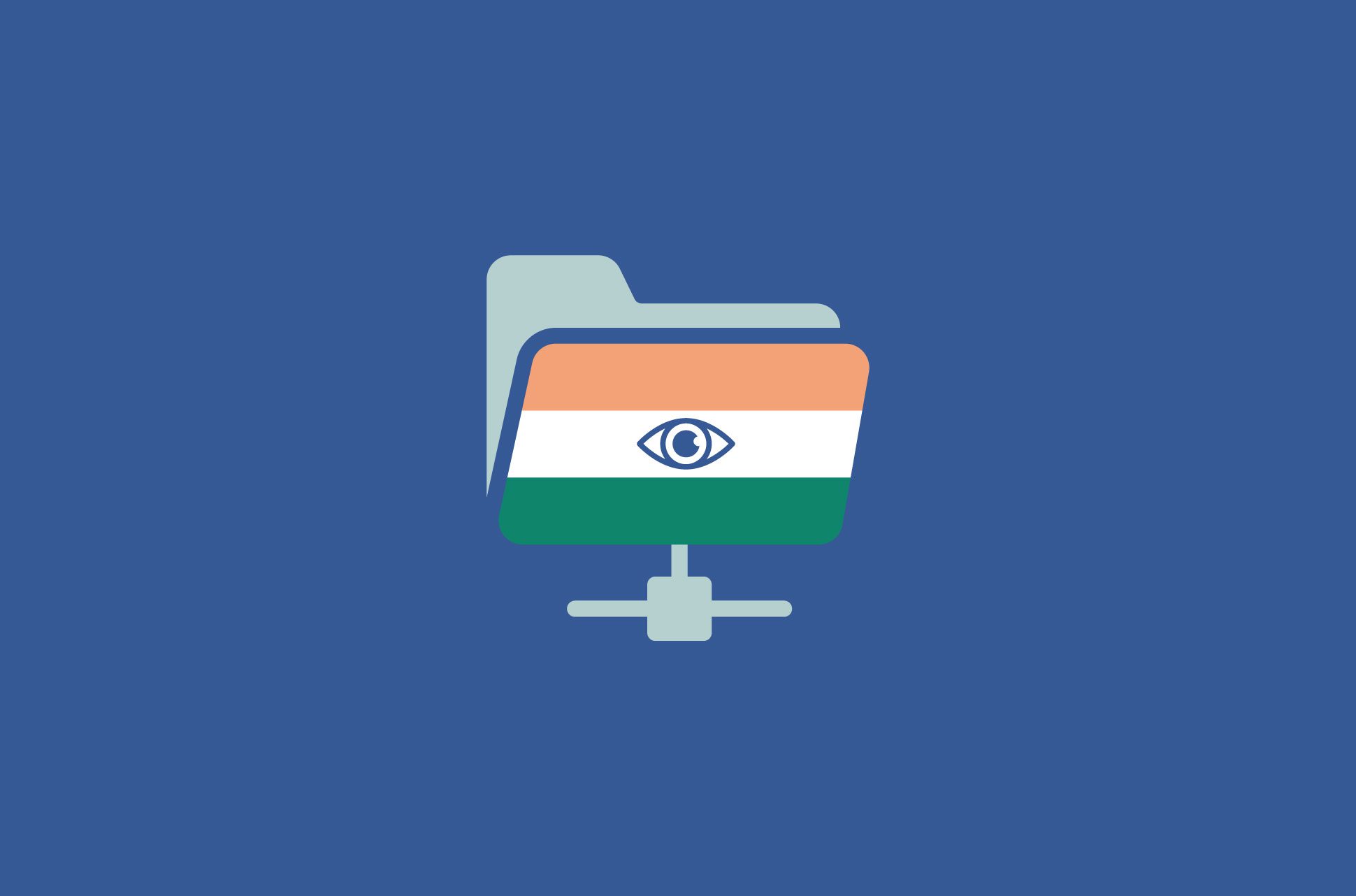 Indian flat with an eye on it on the cover of a file folder.