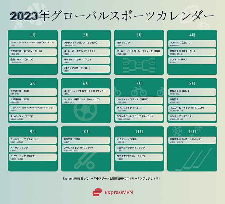 2023 Sports Calendar Infographic Jp