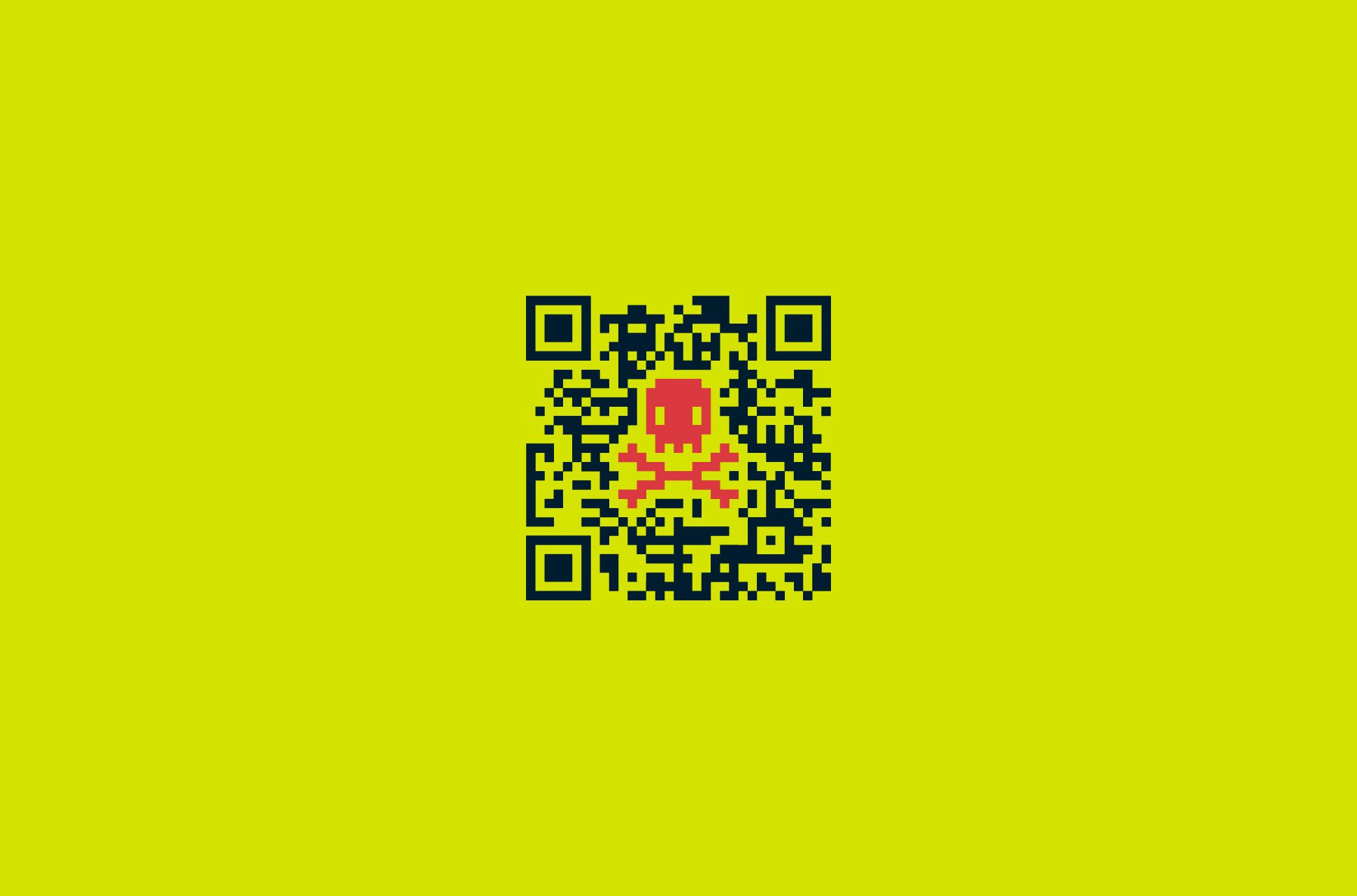 QR-Code mit einem Totenkopf