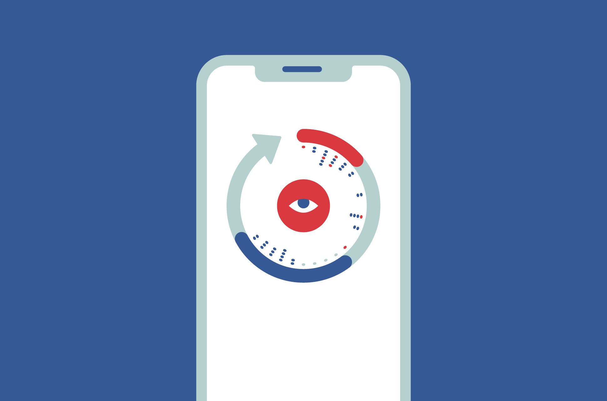 Period tracking app with an eye in the middle.