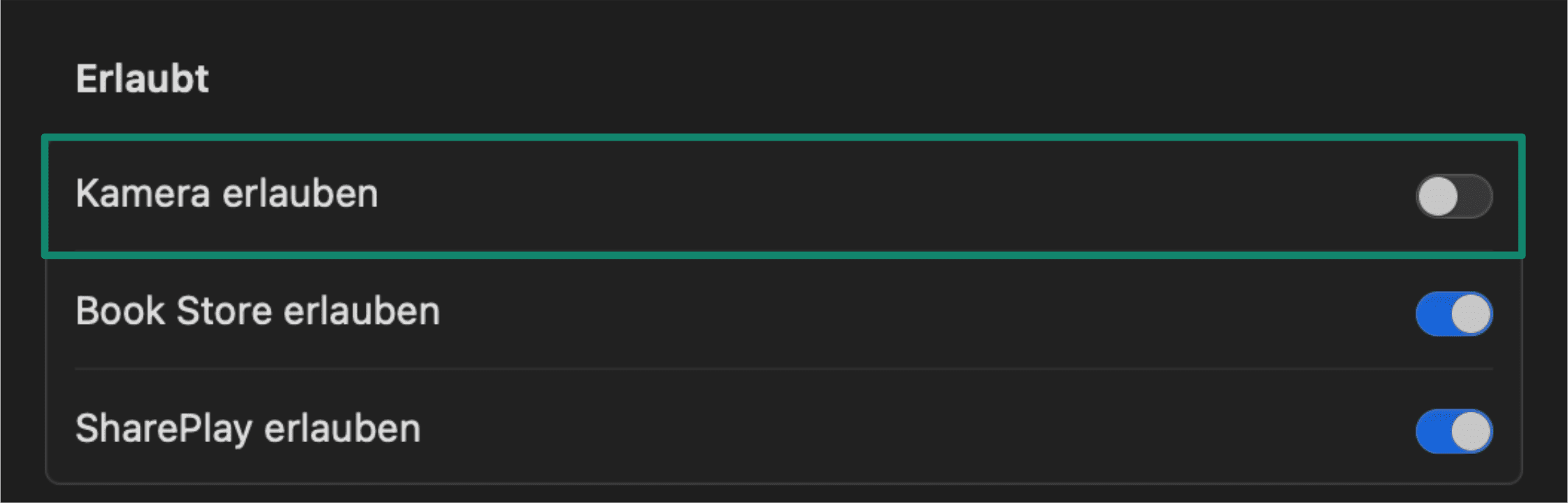 Uncheck Allow Camera De