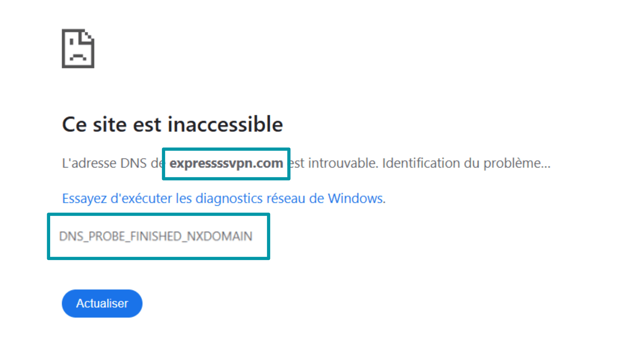 Dns Nxdomain Error Fr