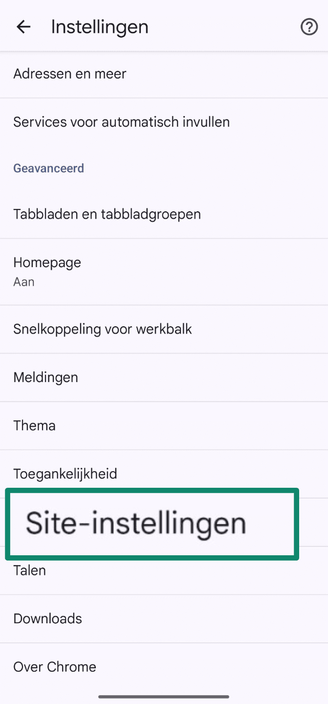 Select Site Settings Nl
