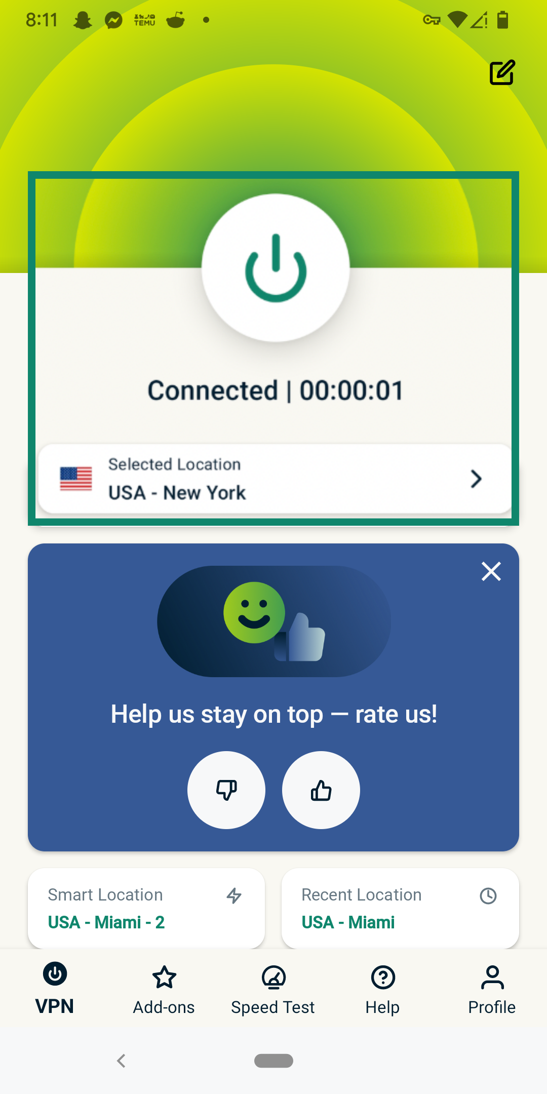 Connecting to ExpressVPN.