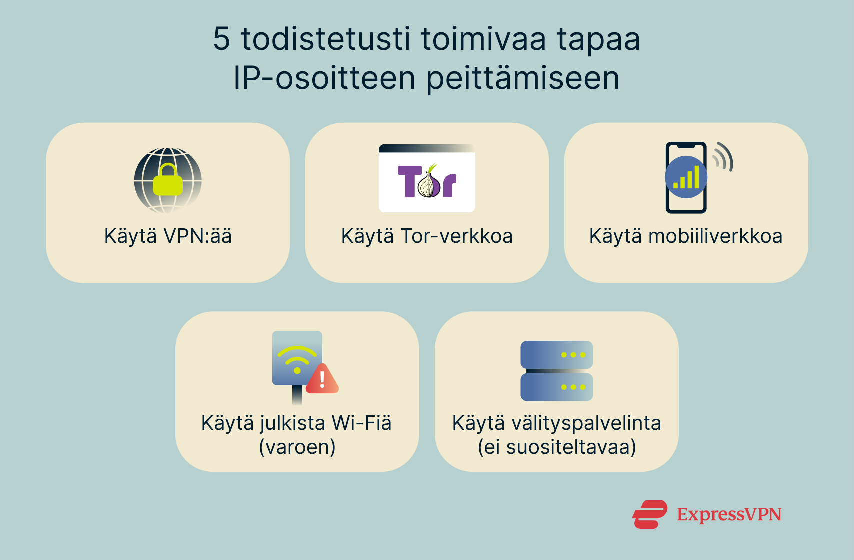 The various methods of hiding an IP address.