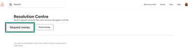 Airbnb Resolution Center showing how to request money.