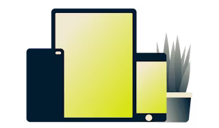 Mobiltelefone und ein Tablet sind gleichzeitig mit dem VPN verbunden.