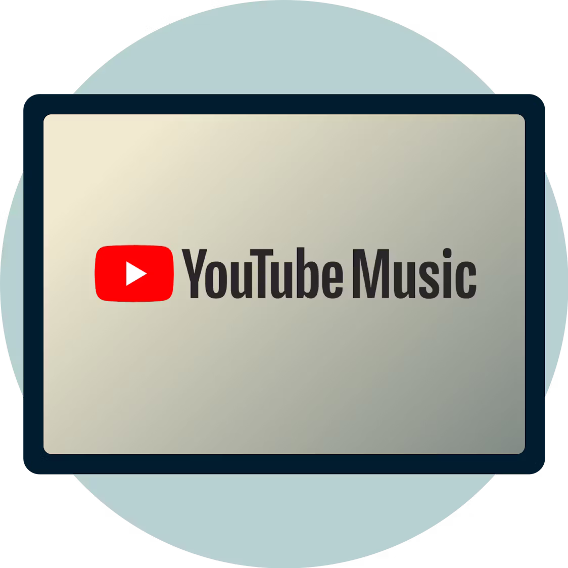 Il logo di YouTube Music su uno schermo.