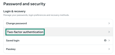 Two-factor authentication on Facebook.