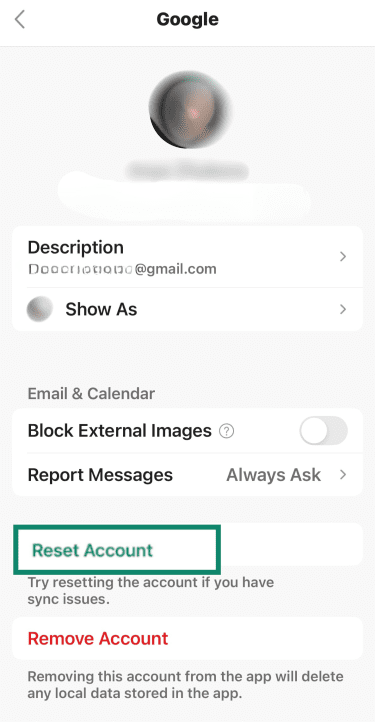 How to reset an account on Outlook iPhone.